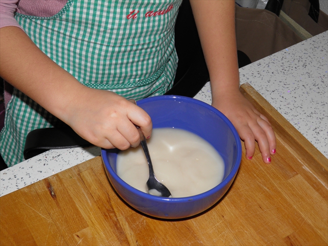 Let's start by dissolving yeast in lukewarm water